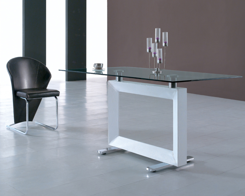 Simple Style Rectangular Glass Dining Table