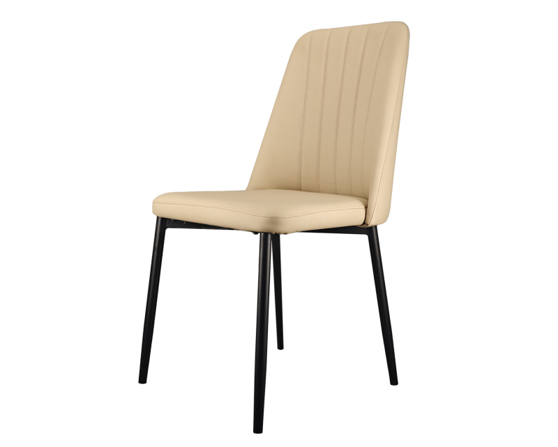 Modern Beige Faux Leather Dining Chairs
