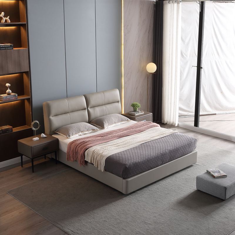 Modern Leather Upholstered Bed