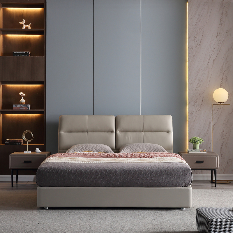 Modern Leather Upholstered Bed
