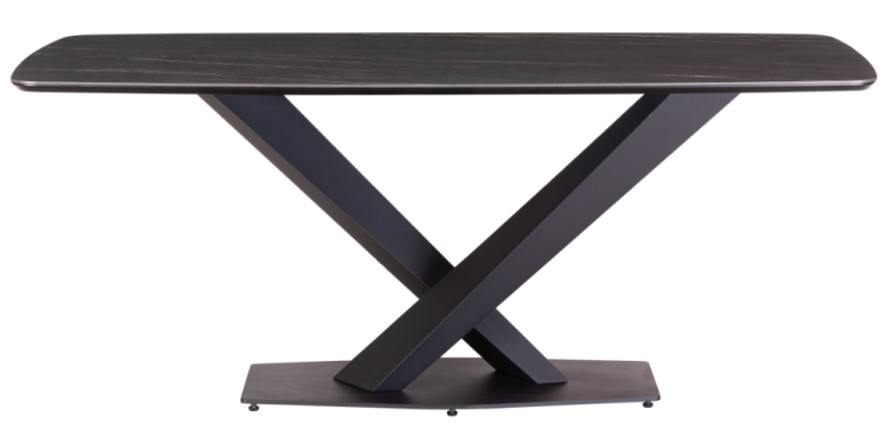 Cross Metal Table Legs with Ceramic Board Tabletop Dining Table