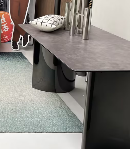 Durable Rectangular Table with Steel Frame for Diningroom Furniture Table