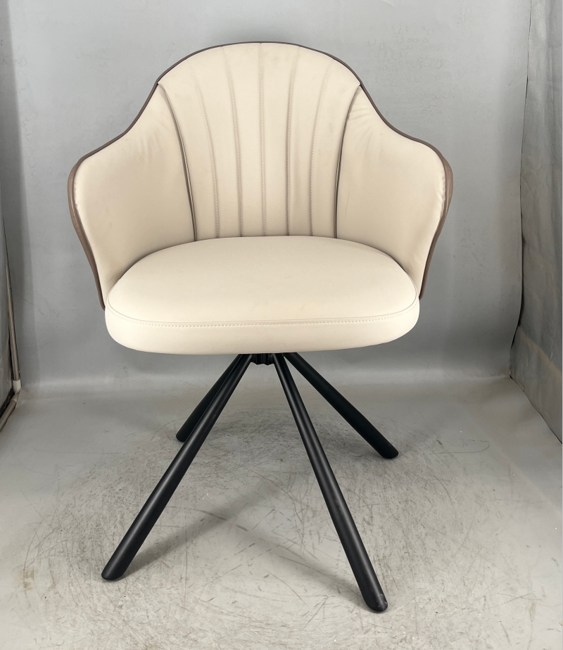 360° Swivel Dining Chair with Contrasting Backrest & Seat