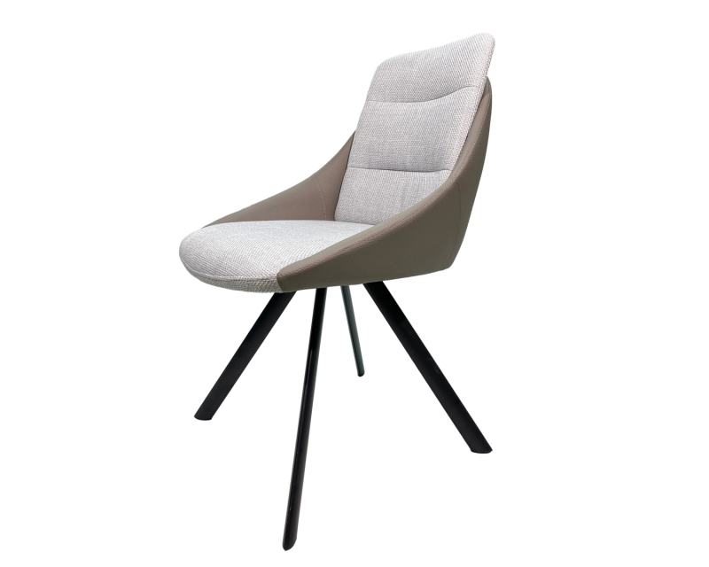 Modern Iron Dining Chair with Soft Fabric Seat & Premium Leather Backrest – Ergonomic Comfort for Home & Café