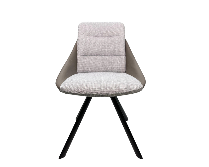 Modern Iron Dining Chair with Soft Fabric Seat & Premium Leather Backrest – Ergonomic Comfort for Home & Café