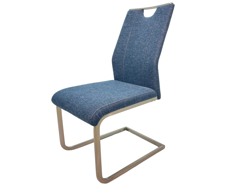 Sleek Suspended Dining Chair with Black Powder-Coated Iron Legs