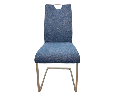 Sleek Suspended Dining Chair with Black Powder-Coated Iron Legs