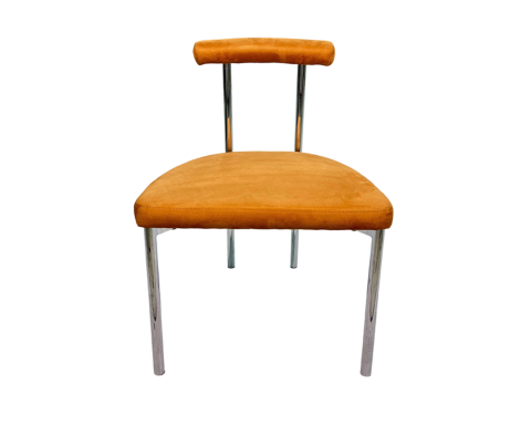 Chaise de salle à manger en tissu pelucheux plaqué argent – ​​Élégance et confort modernes