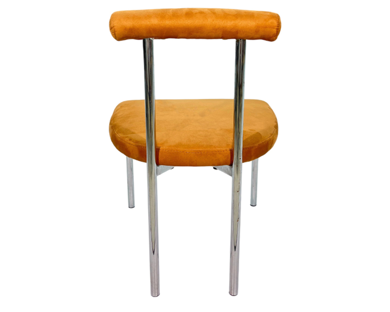 Chaise de salle à manger en tissu pelucheux plaqué argent – ​​Élégance et confort modernes