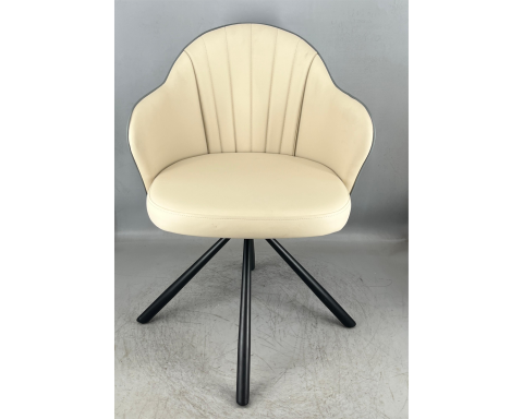 Chaise de salle à manger pivotante à 360° avec dossier et assise contrastés