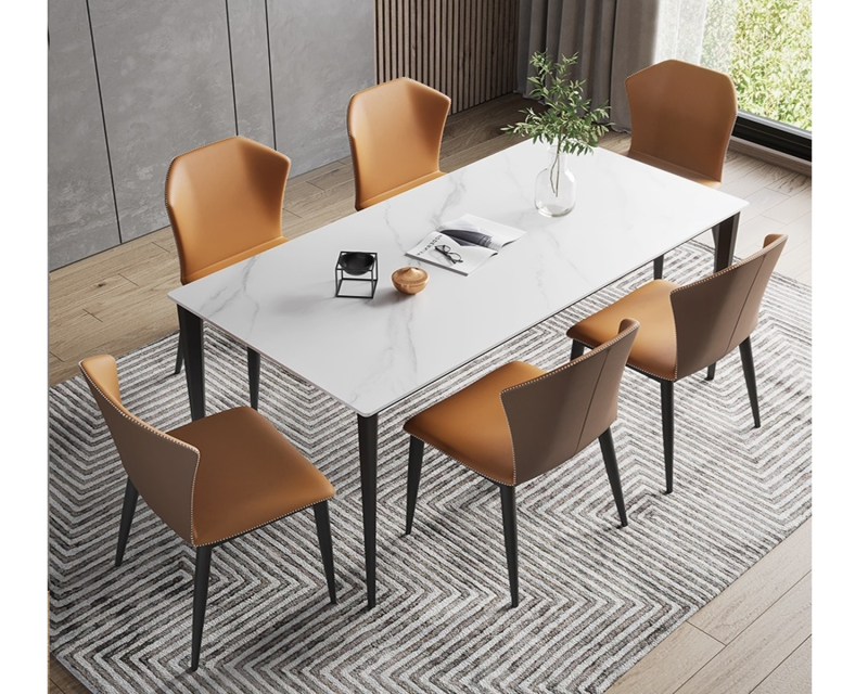 Combining Metal Legs and Stylish Dining Table