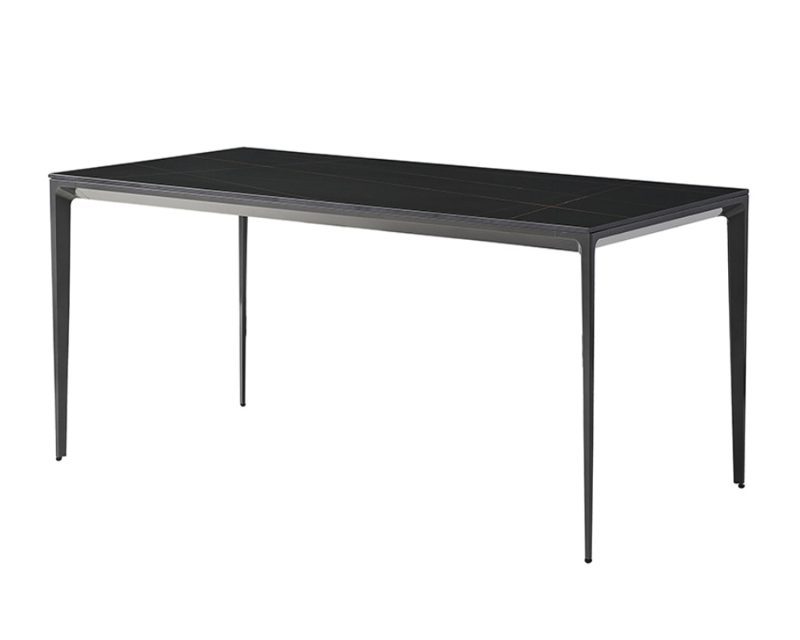 Modern Rectangular Table Featuring Steel Leg Elegant Dining Table