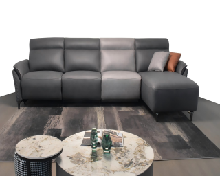 Sleek Black-Gray Modular Electric Sofa