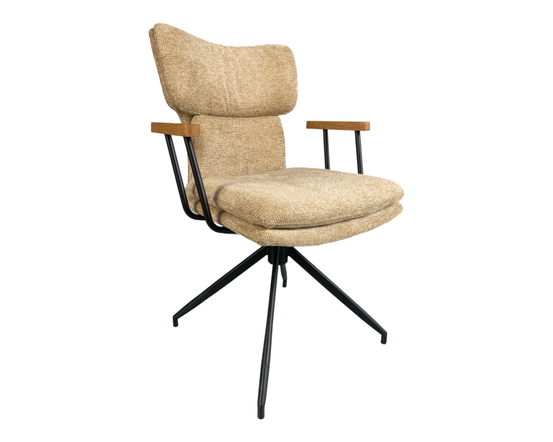 Home Furniture With Metal Legs Modern 360° Swivel Dining Chair with Armrest