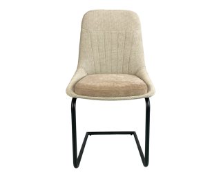 Modern Dining Room Furniture Fabric Upholstered Z-Shape Chairs with Metal Legs