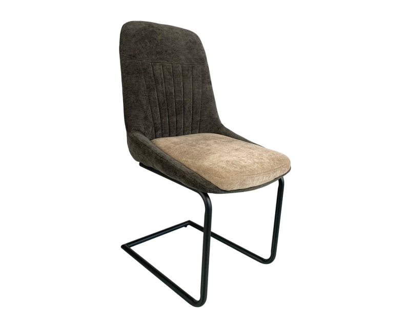 Modern Dining Room Furniture Fabric Upholstered Z-Shape Chairs with Metal Legs