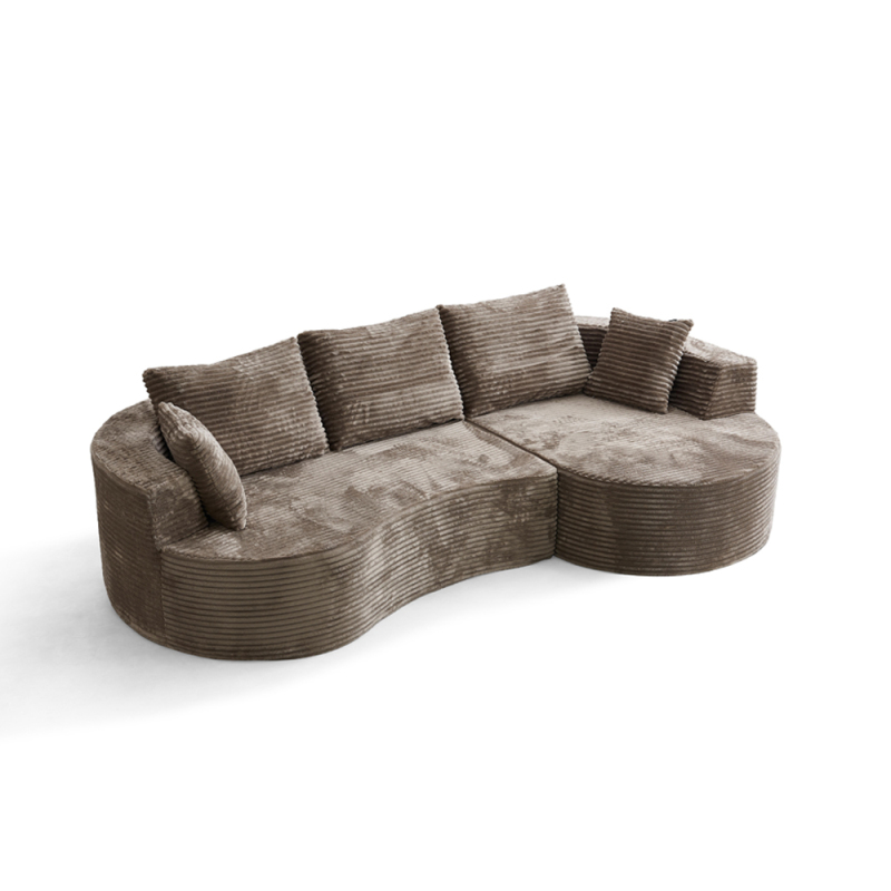 Manufacture L Shape Medium Back Leather Bed Sectional Fabric Living Room Sofa