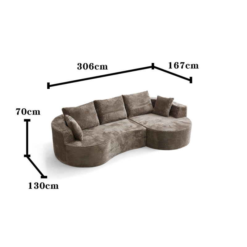 Manufacture L Shape Medium Back Leather Bed Sectional Fabric Living Room Sofa