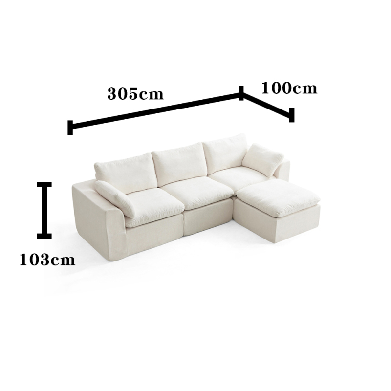 Fashion Fabric New Modern Home Furniture High-Resilience Set Leisure Living Room Sofa