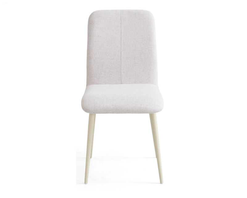 Chaise de salle à manger suspendue élégante avec pieds en fer peints en poudre noire