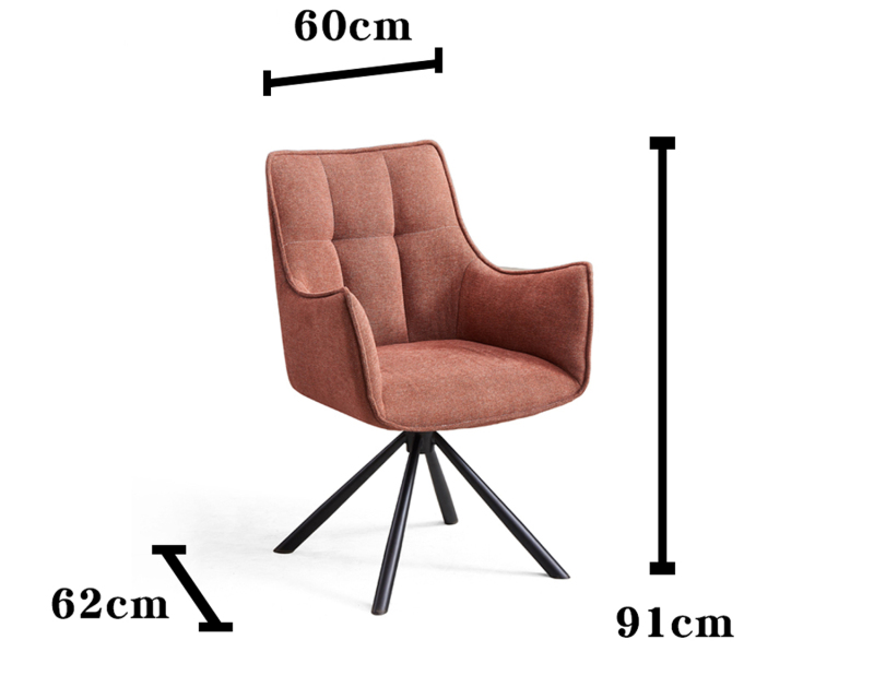Chaises de salle à manger pivotantes modernes et rembourrées en tissu de style nordique, pour restaurant, cuisine et salle à manger