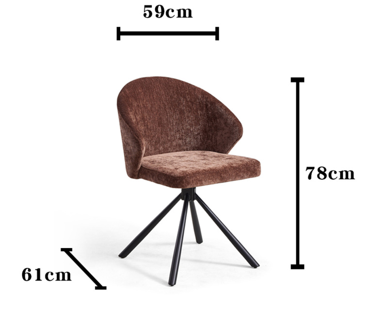 Chaise de salle à manger moderne au design nordique avec pieds en métal