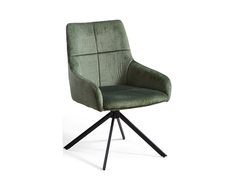 Home Furniture With Metal Legs Modern 360° Swivel Dining Chair with Armrest