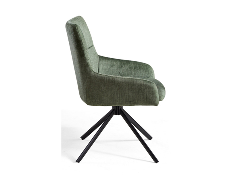 Home Furniture With Metal Legs Modern 360° Swivel Dining Chair with Armrest