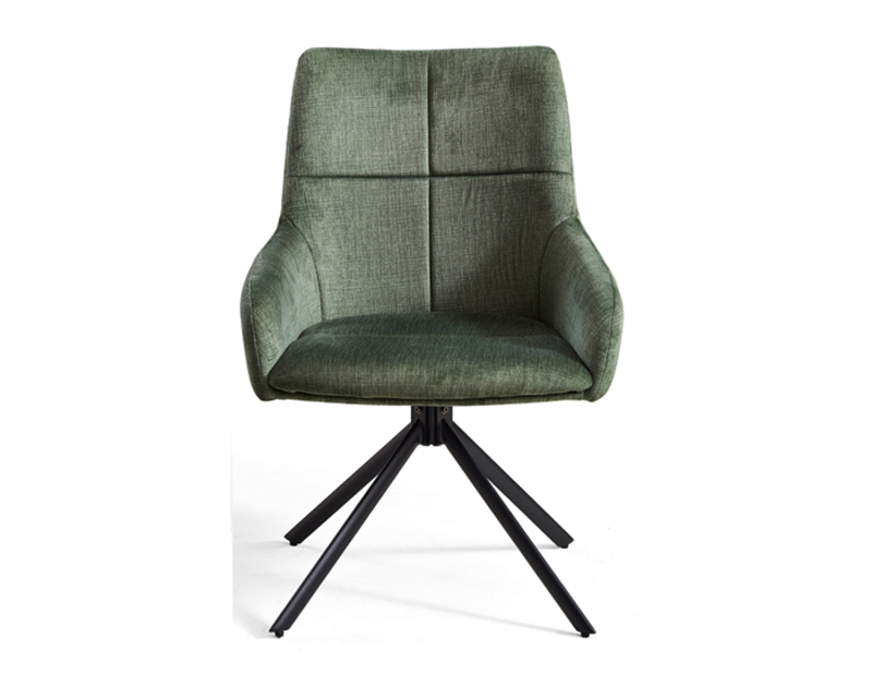 Home Furniture With Metal Legs Modern 360° Swivel Dining Chair with Armrest