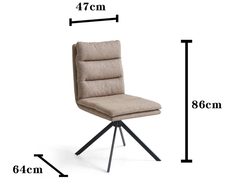 Chaise de salle à manger pivotante en velours personnalisable – Choisissez votre tissu et votre couleur