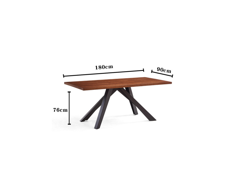 Combinaison de pieds en métal et d'une table à manger élégante