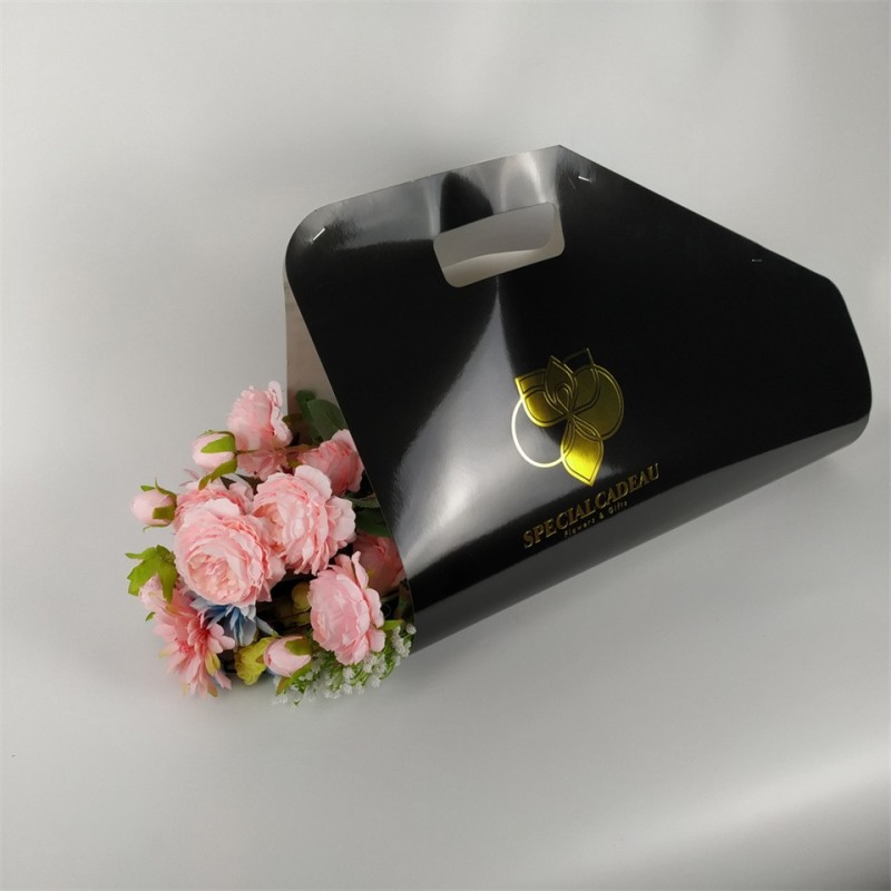 Custom design rose flowers packaging paper shopping bag for flower shop