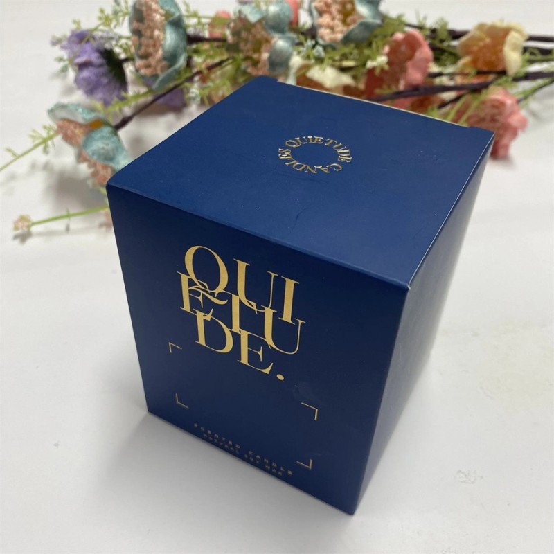 Custom luxury square candle jar printed paper box packaging
