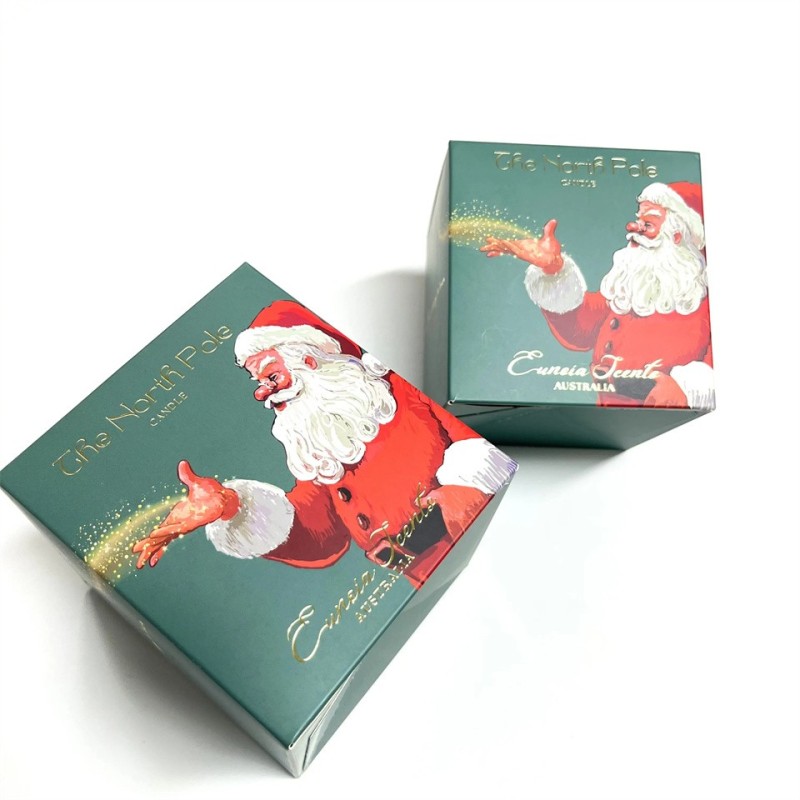 New brand fancy christmas custom logo for candle paper packaging box