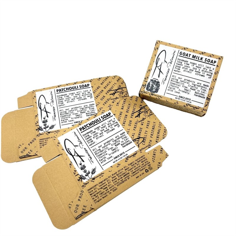 Flexible Unique Free Design Custom Printed Kraft Soap Paper Packaging Box
