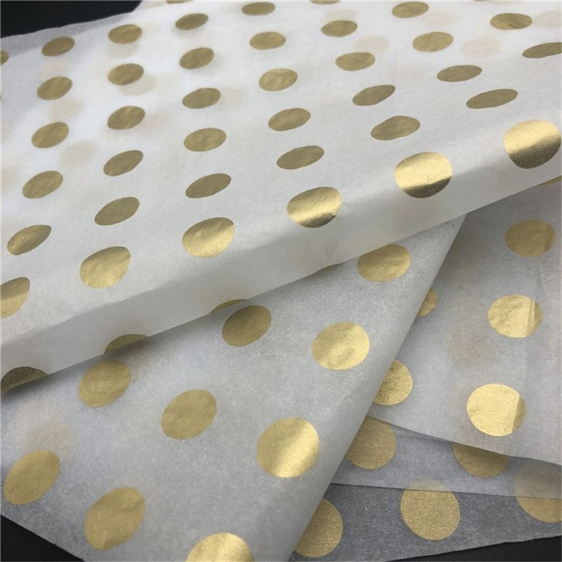 High quality with patterns golden commercial tissue wrapping paper for clothes