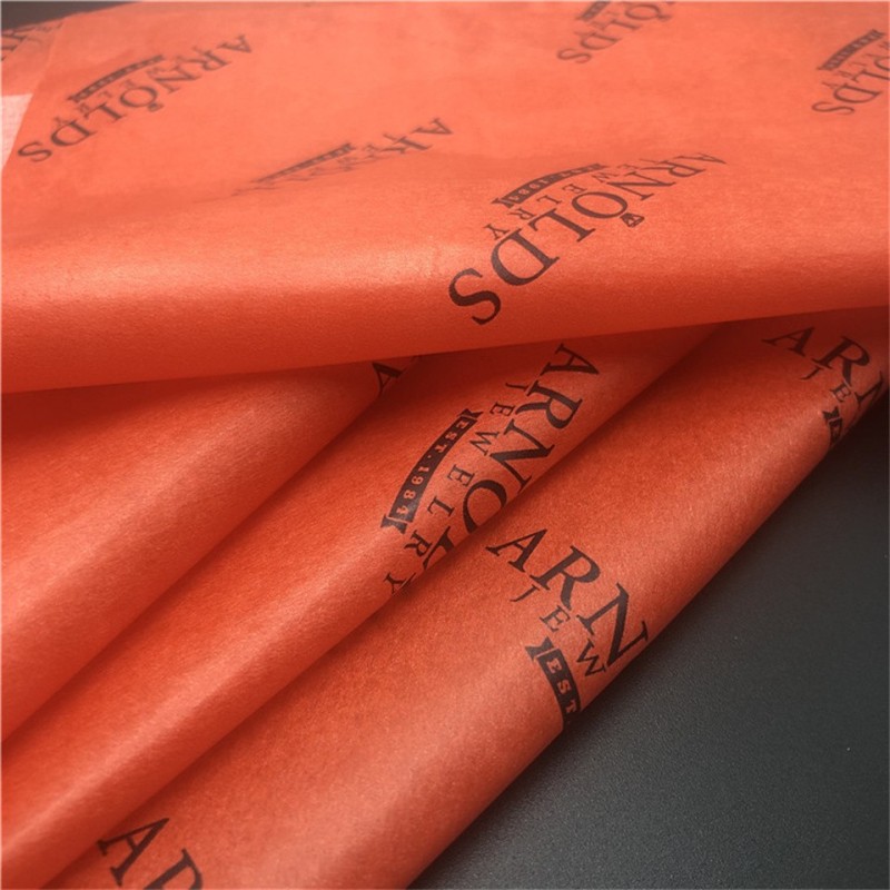 Luxury custom logo printed red wrapping tissue silk paper with gold logo dots