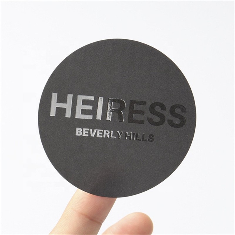 Small batch custom black printed paper sticker for bottle label
