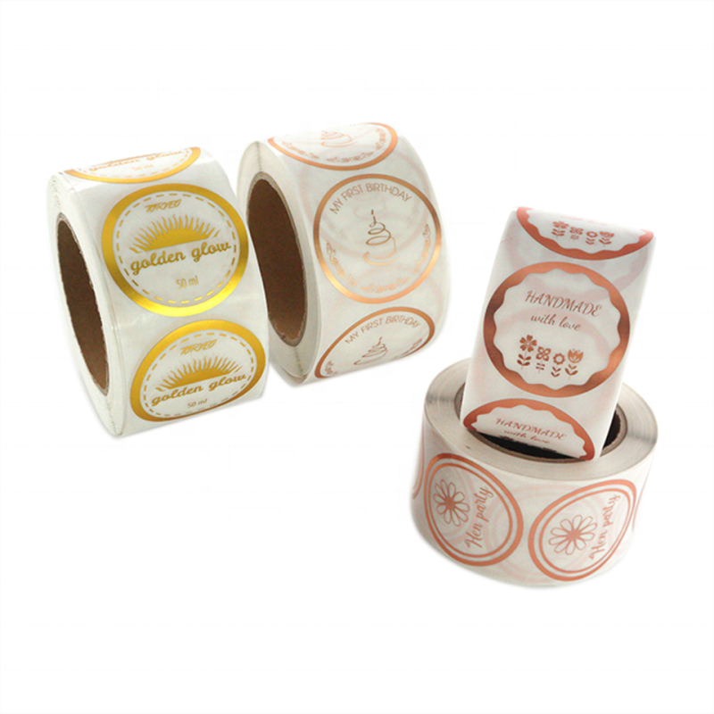 Custom Printed Brand Logo Water Resistant Self Adhesive Vinyl Sticker Label Roll