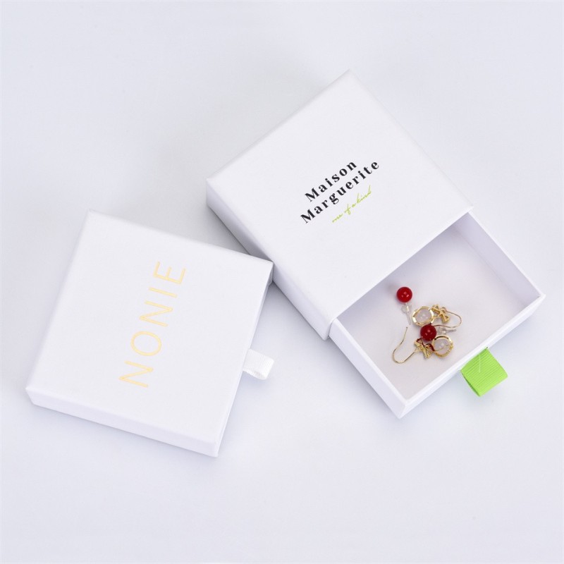 Luxury custom high quality rigid paper jewelry earring gift box packaging