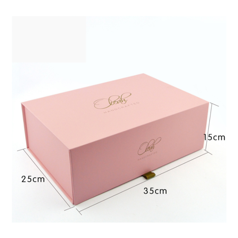 Low MOQ Custom Wholesale Luxury Foldable Pink Magntic Paper Gift Box Packaging