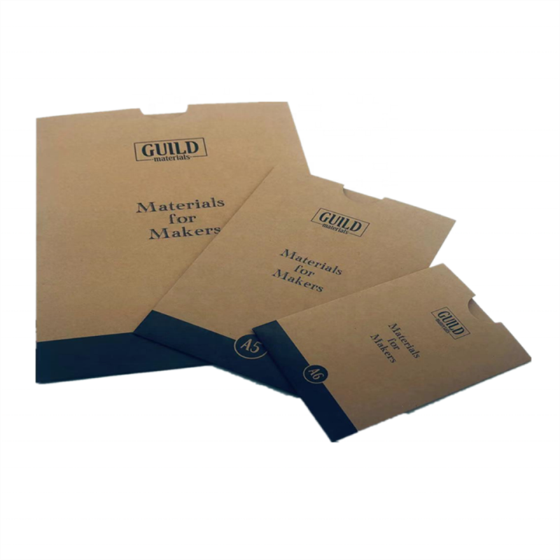 Wholesale gift card 400gsm recycled brown kraft paper sleeve packaging