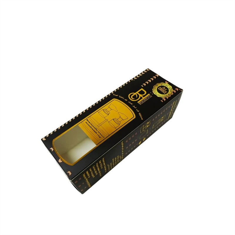 Custom Matt Black Gold Logo CBD Oil Bottle Packaging Paper Box