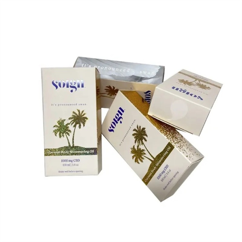 Sustainable soybean ink printed cardboard custom 30ml CBD bottle paper box packaging