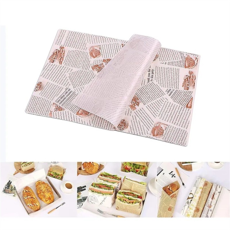 Wholesale Customized Printed Logo and Size Food Grade Deli Meat Wrapping Wax Greaseproof Paper