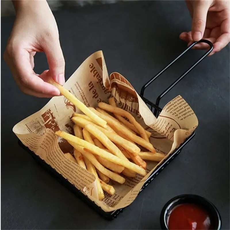 Custom Fast Food Hamburger Sandwich Packaging Wax Greaseproof Wrapping Paper