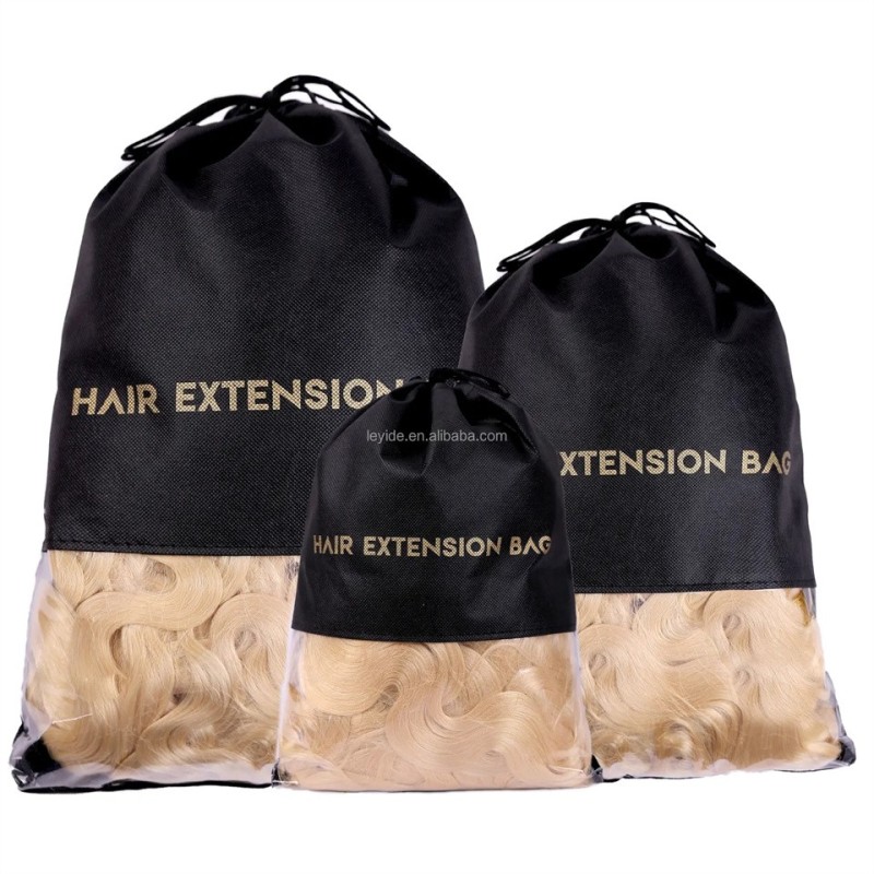 Wholesale Custom Reusable Promotional Hair Extension String Non Woven Shopping Bag