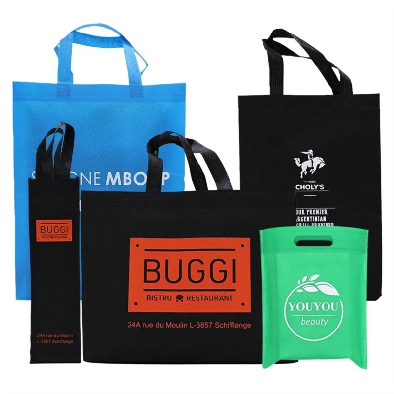 Large size customized screen white printing grocery non woven shopping tote bag