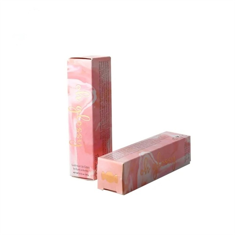 Creative light cute pink printed lipstick cosmetic packaging paper box