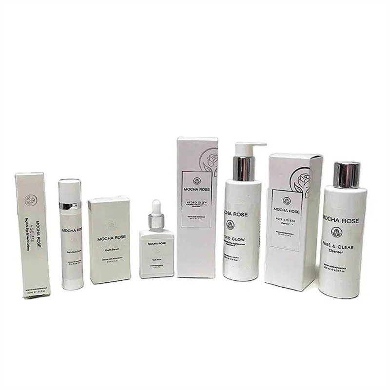 OEM custom skin care products cosmetic milk white paper packaging box